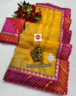 Traditional Moonga Kota Cotton Silk Saree with Bandhej & Coding Sequence Work image 0