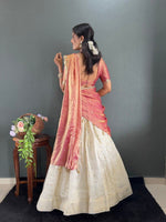 Kalini Designer Lehenga Set | Heavy Embroidery Tissue Silk Lehenga with Fendy Choli & Dupatta image 12
