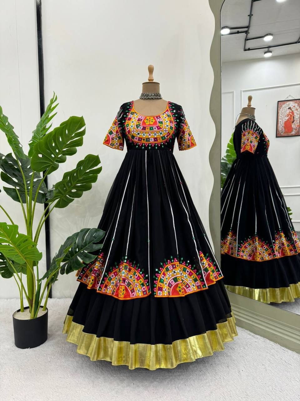 Navratri Special Faux Georgette Lehenga Set with Sequin Work image 7