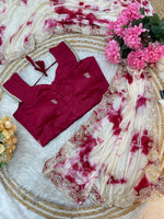 Elegant Pure Chinon Prism Dyble Saree with Embroidery & 3mm Sequins image 0