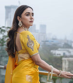 Soft Lichi Silk Art Silk Jacquard Border Saree – Running Blouse image 1