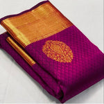 Soft Lichi Silk Saree with Rich Pallu & Jacquard Work - Magenta image