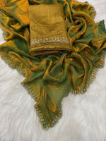 Stunning Pink Satin Space Silk Saree with Original Jarkhan Diamond Work – Perfect for Sangeet & Cocktail Nights image 20