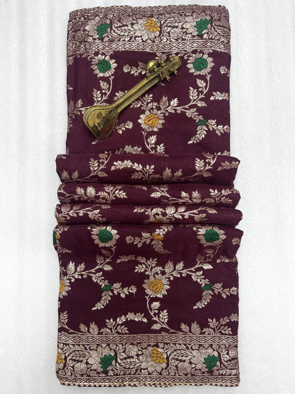 Soft Dolla Viscose Silk Saree with Zari & Meenakari Weaving - Maroon image