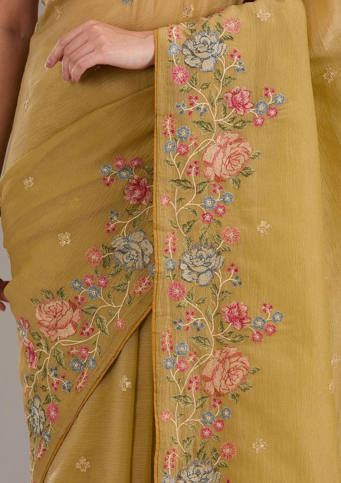 SARIKA Soft Crunchy Silk Saree with Elegant Multi-Thread Work & Piping Lace Border image 8