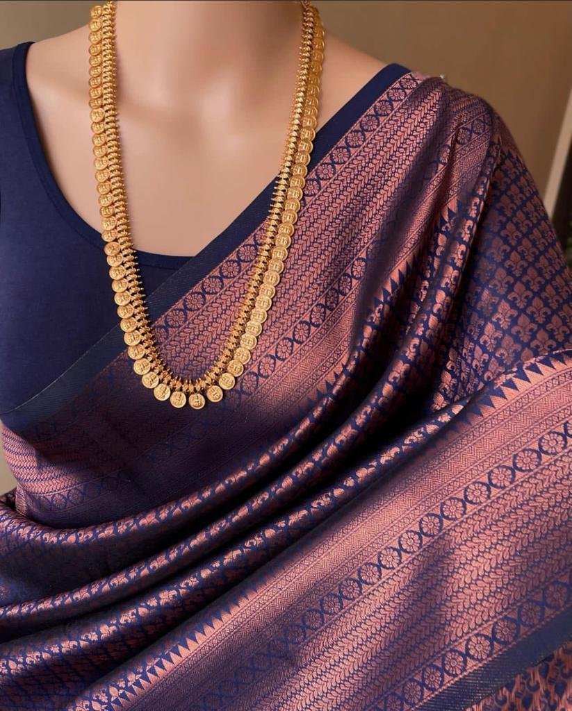 Elegant Soft Lichi Silk Saree with Rich Jacquard Weaving & Designer Pallu image 4