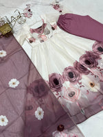 Premium Organza Silk Anarkali Set with Handwork & Dupatta image 9