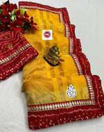 Traditional Moonga Kota Cotton Silk Saree with Bandhej & Coding Sequence Work image 1