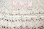 Elegant Maheshwari Georgette Saree with Zari Butta, Ruffles & Mirror Work image 5