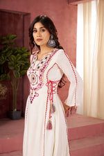 Elegant Reyon Kurti with Palazzo – Thread & Raal Mirror Work with Tassels image 4