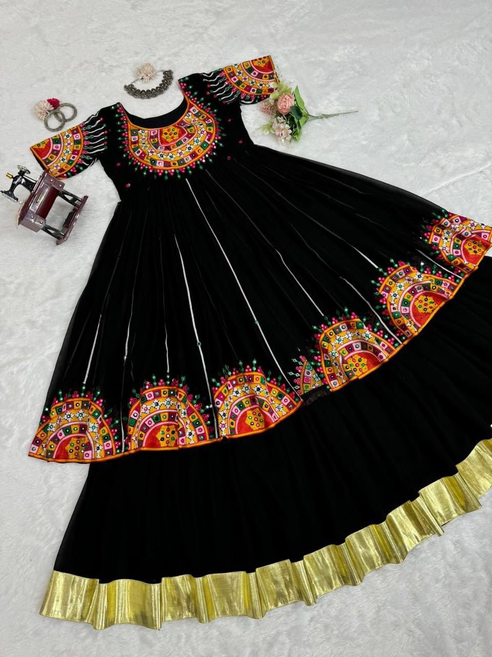 Navratri Special Faux Georgette Lehenga Set with Sequin Work image 3