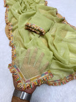 MANALI-Designer Candy Crush Siffon Silk Saree with Elegant Lace Work image 6