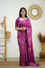 Soft Lichi Silk Saree with Rich Pallu & All Over Jacquard Work image 0