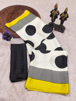 Japan Satin Saree with Matching Blouse | Super Soft Lightweight Fabric | Elegant Daily & Party Wear image 0