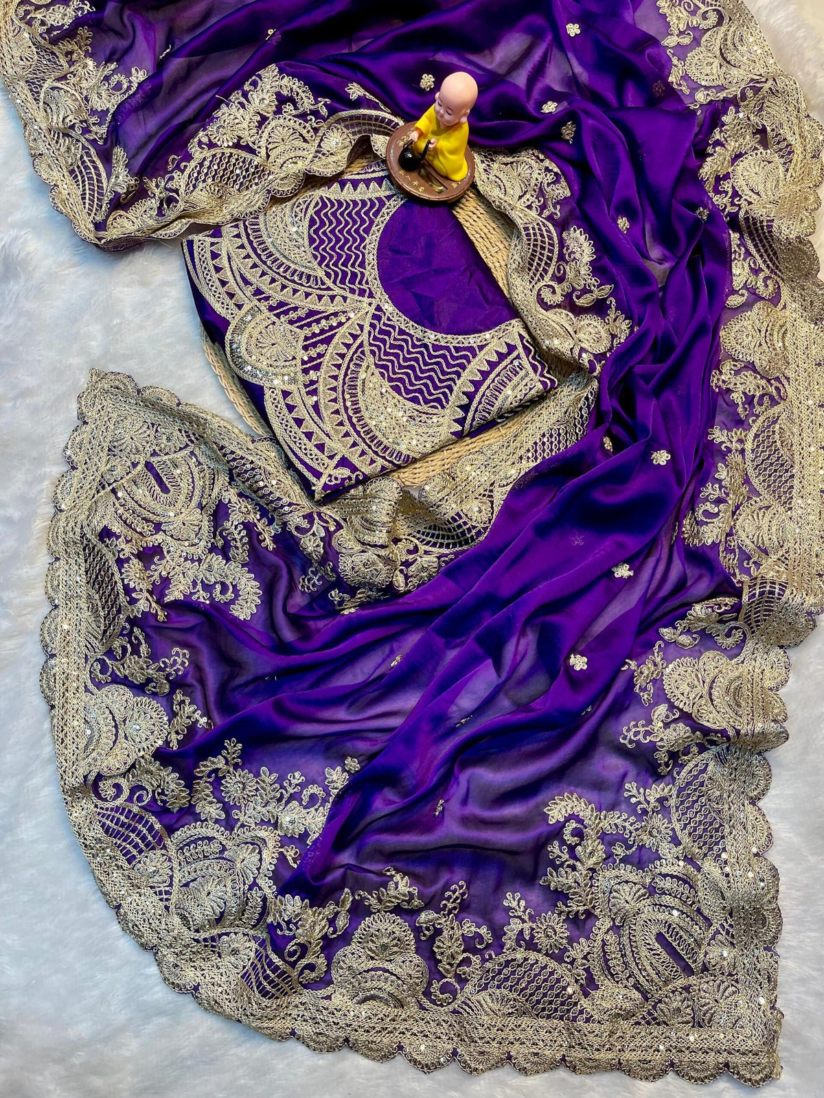 Radiant Rangoli Silk Saree with C Pallu & Embroidered Blouse. image 3