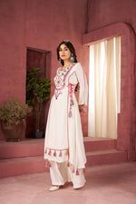 Elegant Reyon Kurti with Palazzo – Thread & Raal Mirror Work with Tassels image 1