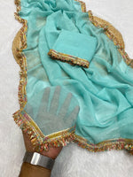 MANALI-Designer Candy Crush Siffon Silk Saree with Elegant Lace Work image 2