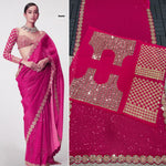Bollywood Blockbuster Mirror Work Sequin Saree in Faux Georgette image 8