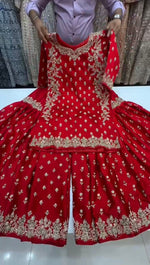 Graceful Chinon Silk 3-Piece Sharara Set with Sequence Work image 10