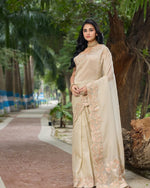 Sindhur Pure Bright Organza Silk Saree with 3mm Sequins Work & Designer Arco Border image 1