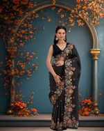 SARIKA Soft Crunchy Silk Saree with Elegant Multi-Thread Work & Piping Lace Border image 0