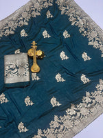 Hathiguda Trending Soft Dolla Viscose Silk Saree with Zari & Meenakari Weaving image 5