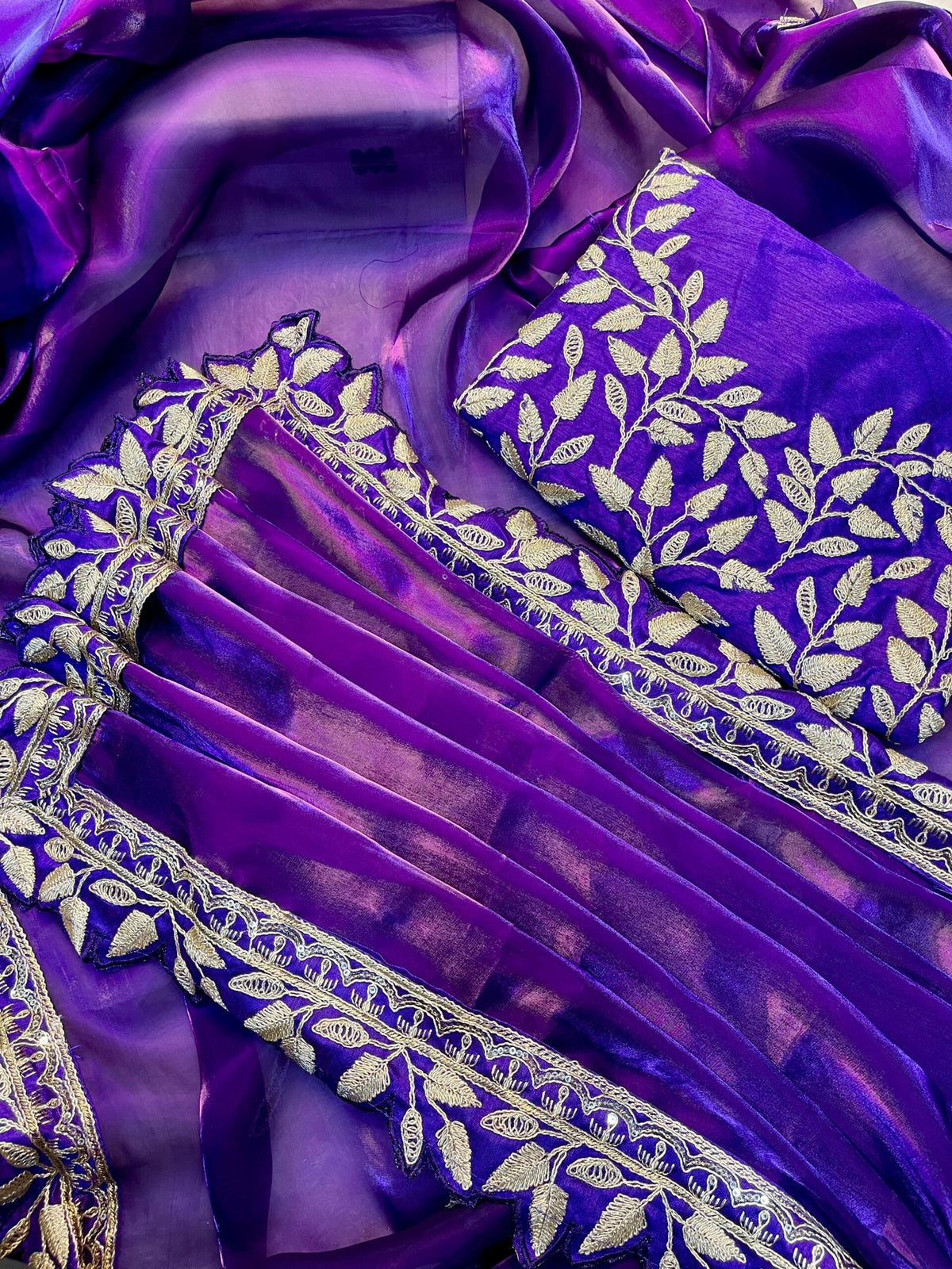 Vrunda Designer Jimmy Choo Silk Saree with Embroidered Blouse image 2