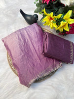 Stunning Pink Satin Space Silk Saree with Original Jarkhan Diamond Work – Perfect for Sangeet & Cocktail Nights image 6