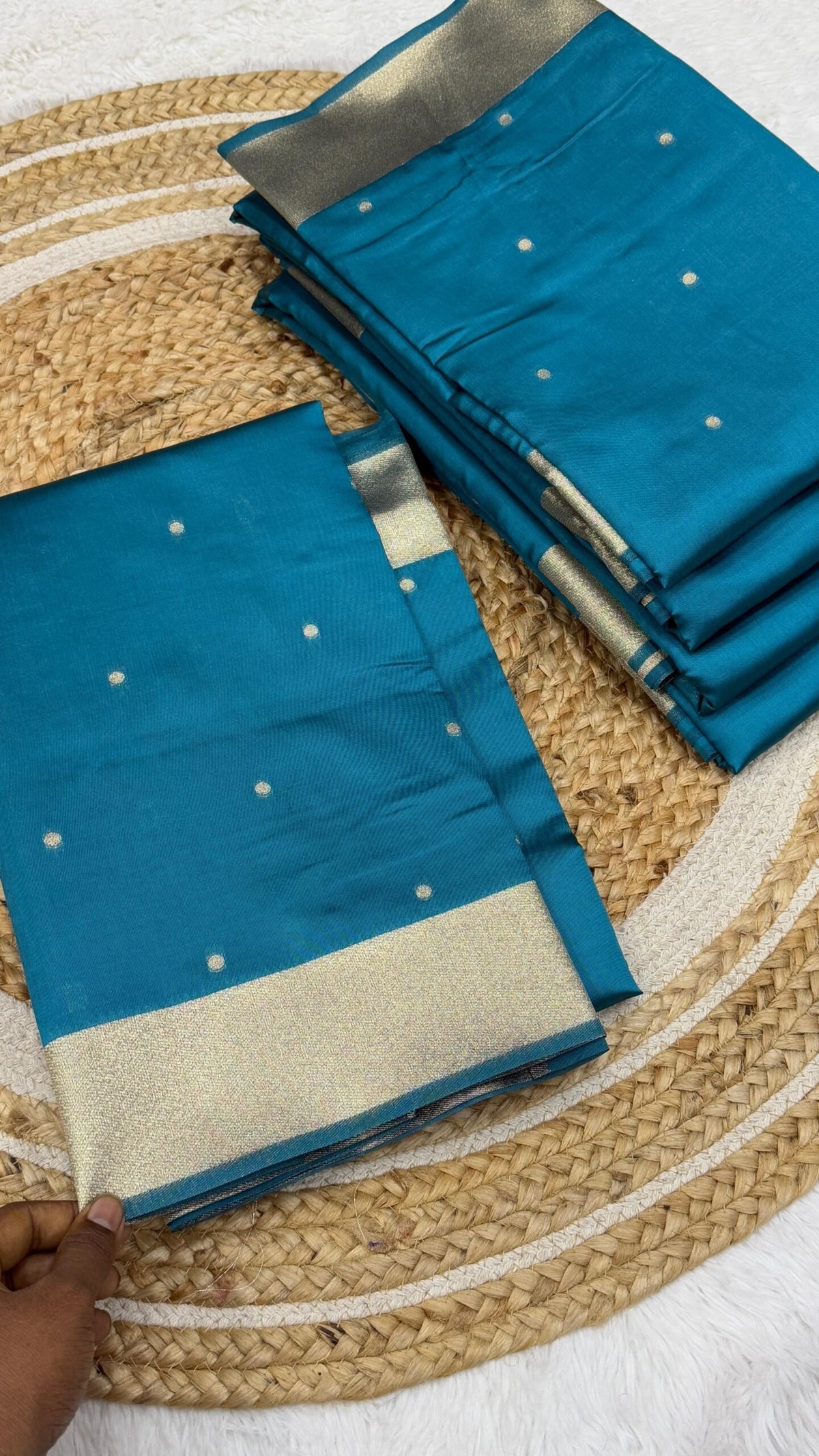 Soft Premium Katan Silk Saree with Zari Rich Pallu & Tissue Pattern Blouse image 7