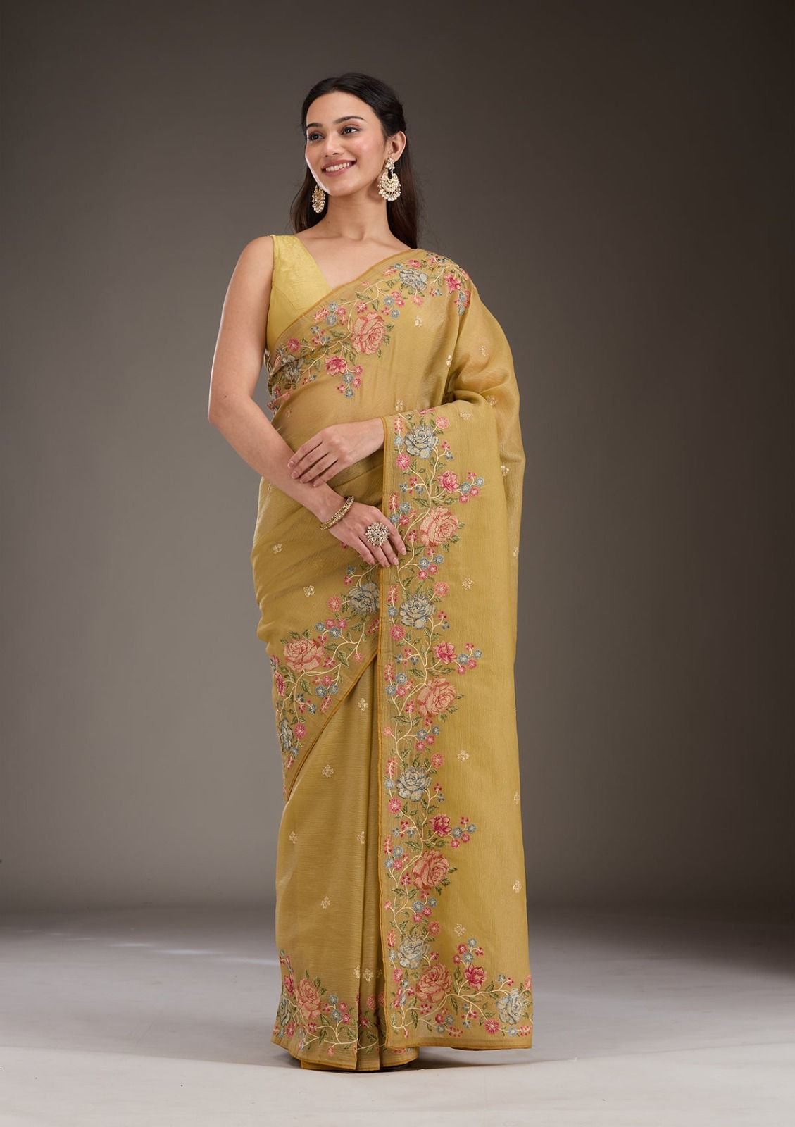 SARIKA Soft Crunchy Silk Saree with Elegant Multi-Thread Work & Piping Lace Border image 7