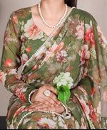 Floral Weightless Marbal Saree with Pearl Lace Border image 0