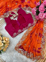 Elegant Pure Chinon Prism Dyble Saree with Embroidery & 3mm Sequins image 4