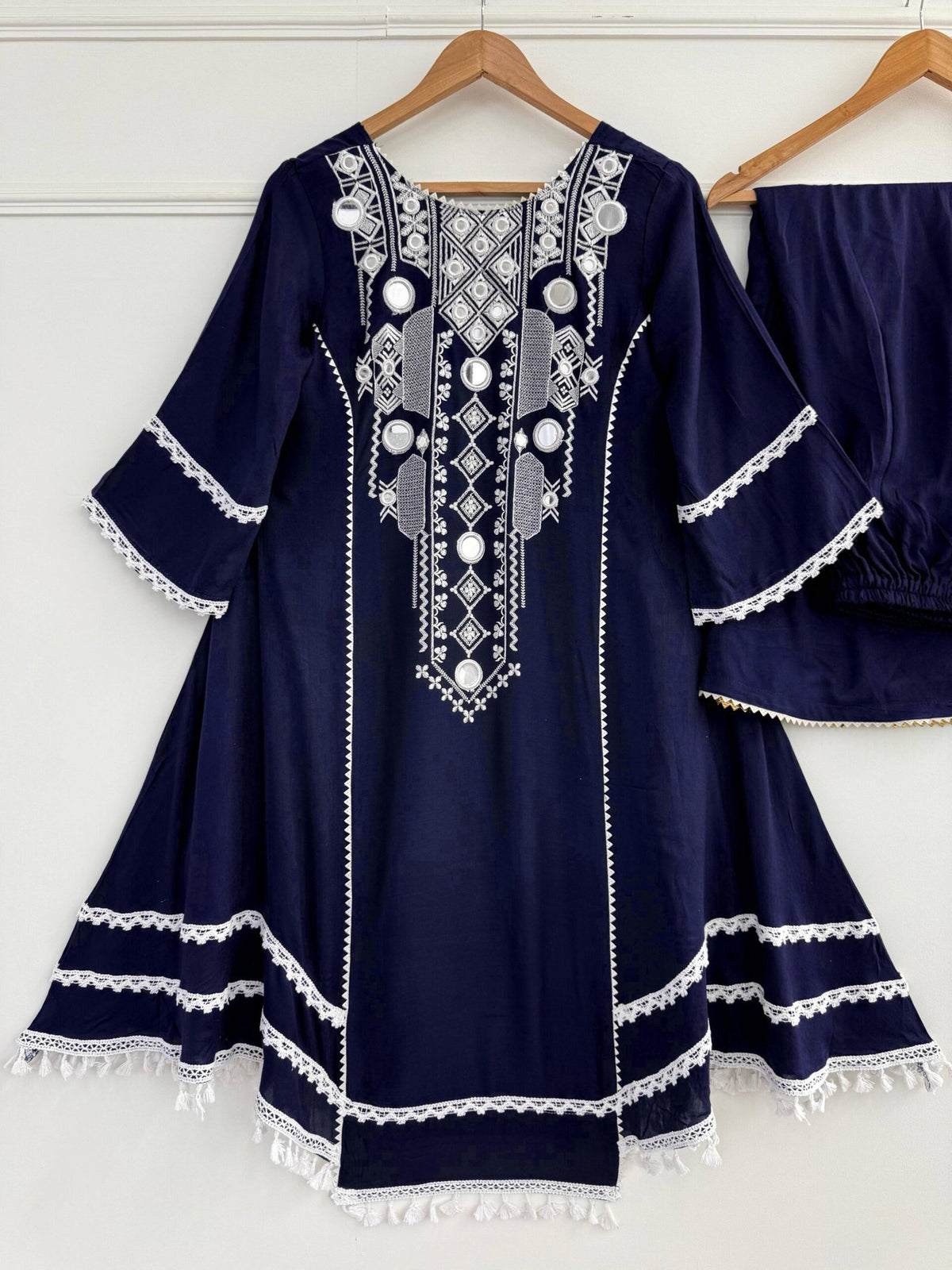 Elegant Reyon Cotton 2-Piece Set with Real Mirror Work image 18