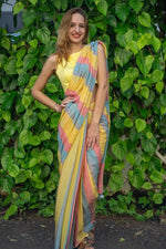 Plain Linen Saree with Digital Print & Fumka Latkan | With Bangaloiry Satin Blouse image 11