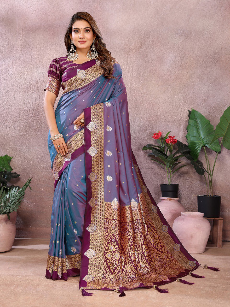 Sanmati - Pure Handloom Kalamkari Silk Saree with Zari Border & Grand Pallu | Premium Sustainable Saree