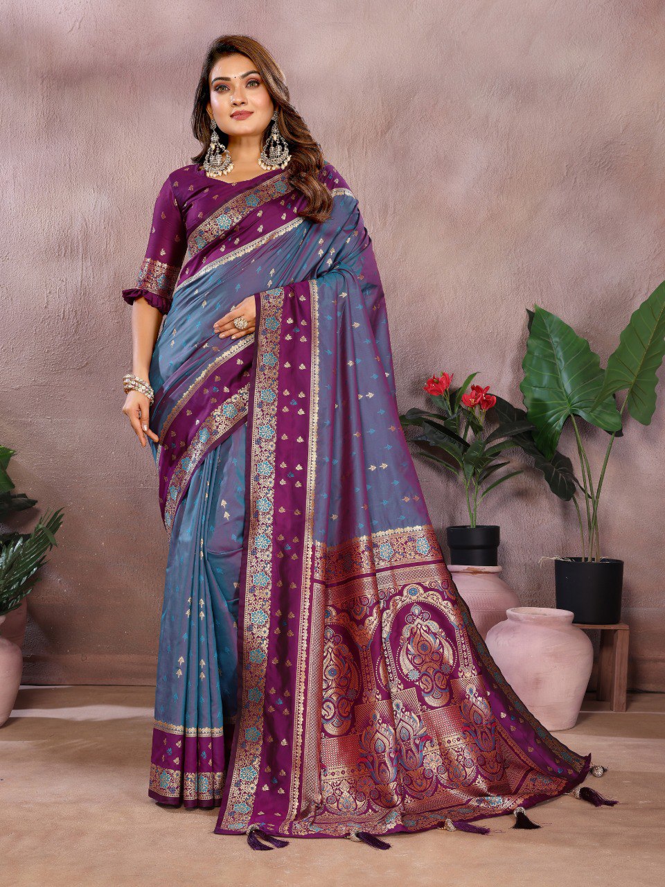 Sarangi - Pure Handloom Kalamkari Silk Saree with Zari Border & Grand Pallu | Sustainable Luxury