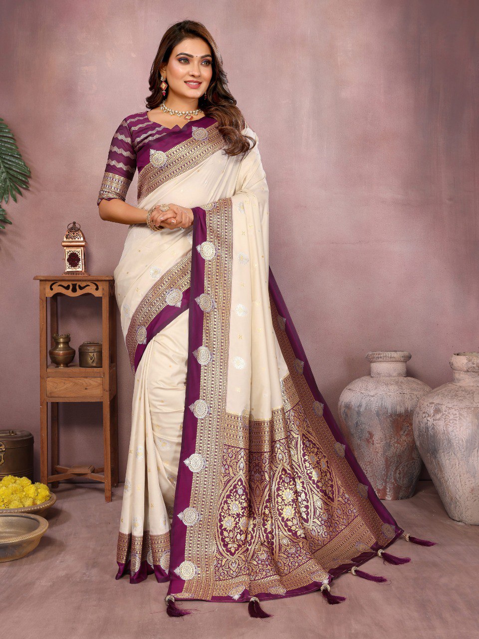 Sanmati - Pure Handloom Kalamkari Silk Saree with Zari Border & Grand Pallu | Premium Sustainable Saree