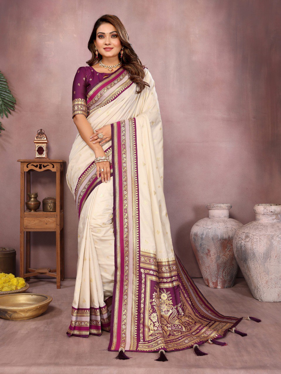 Sndar - Pure Handloom Kalamkari Silk Saree with Zari Border & Grand Pallu | Premium Sustainable Fashion
