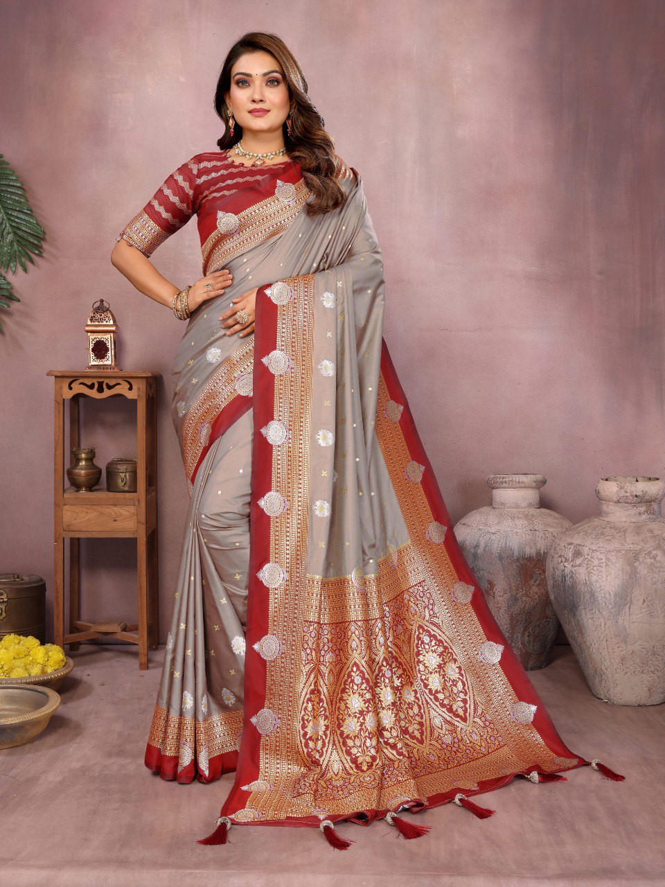 Sanmati - Pure Handloom Kalamkari Silk Saree with Zari Border & Grand Pallu | Premium Sustainable Saree