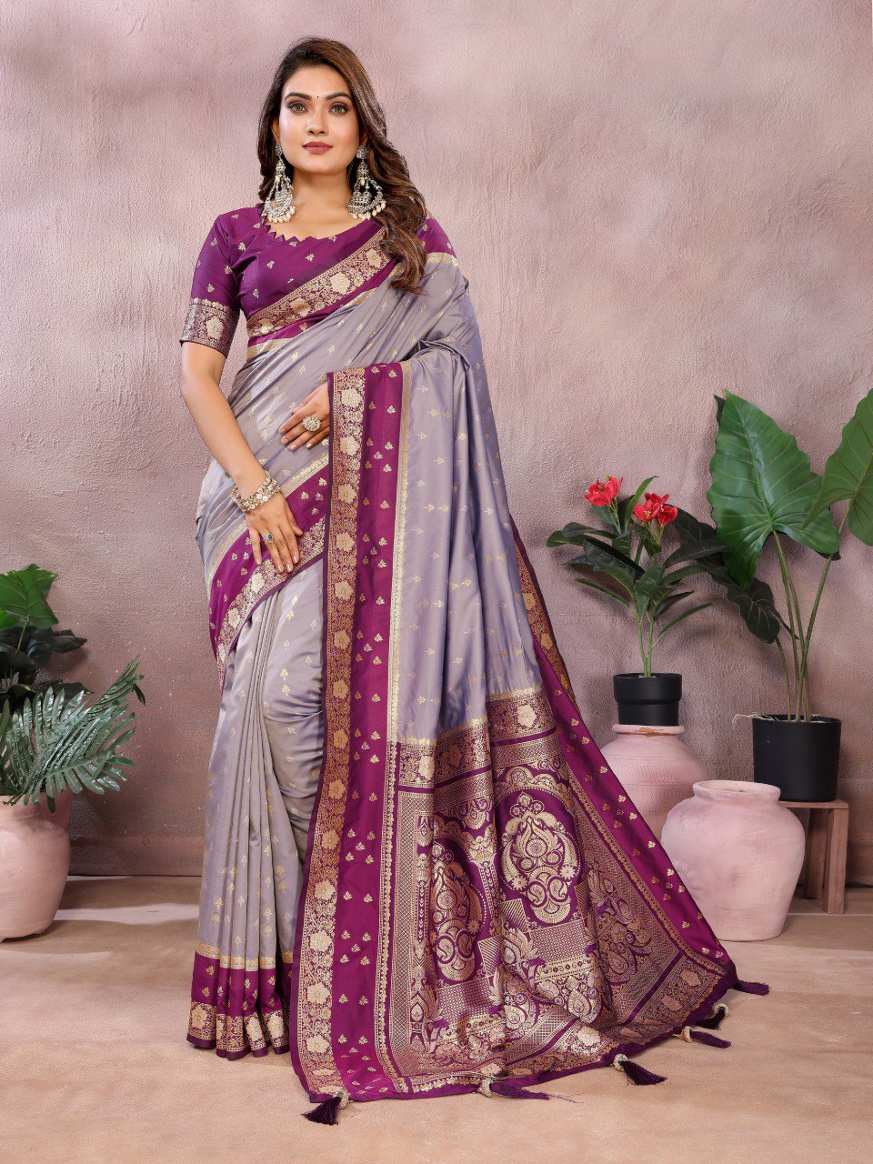Sarangi - Pure Handloom Kalamkari Silk Saree with Zari Border & Grand Pallu | Sustainable Luxury
