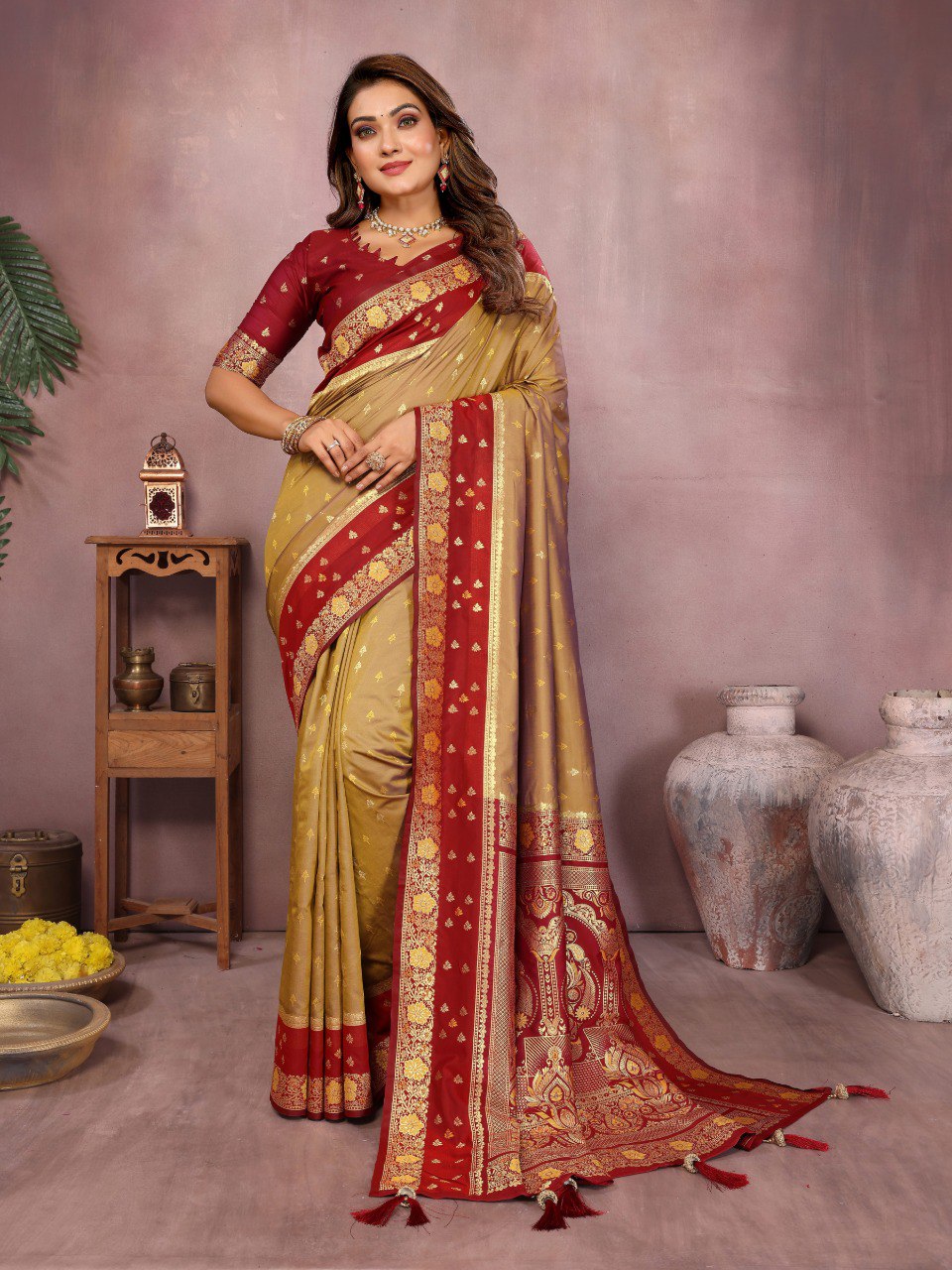 Sarangi - Pure Handloom Kalamkari Silk Saree with Zari Border & Grand Pallu | Sustainable Luxury