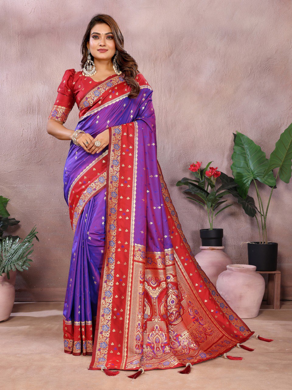 Sarangi - Pure Handloom Kalamkari Silk Saree with Zari Border & Grand Pallu | Sustainable Luxury