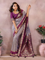 Sarangi - Pure Handloom Kalamkari Silk Saree with Zari Border & Grand Pallu | Sustainable Luxury