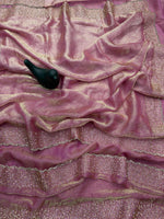 Tamanah Fendi Space Silk Saree with All-Over Jarkhan Work | Running Embroidered Blouse | Designer Party & Festive Wear