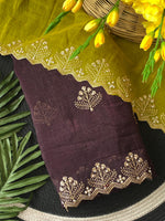 New Arrival Crunchi Soft Silk Saree with Embroidery, Moti Work & Scalloped Cutwork Border | Contrast Work Blouse | Festive & Wedding Wear