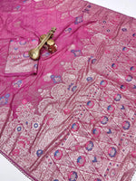 RAIMBO Soft Dolla Viscose Silk Saree with Zari Weaving & Piping Lace Border
