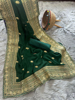 SONALI Georgette Saree with Butta Embroidery & Lace Border | Raw Silk Blouse | Elegant Festive & Party Wear
