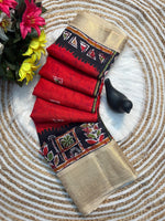 Ajarakha Prisam Dola Silk Saree with Jacquard Border | Super Soft Fabric | Traditional Elegance
