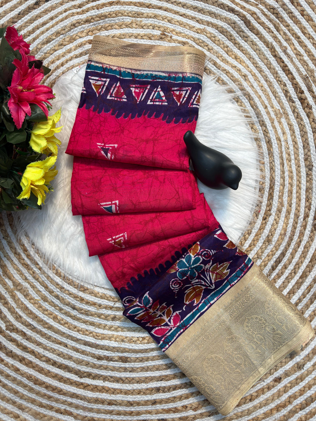 Ajarakha Prisam Dola Silk Saree with Jacquard Border | Super Soft Fabric | Traditional Elegance