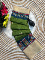 Ajarakha Prisam Dola Silk Saree with Jacquard Border | Super Soft Fabric | Traditional Elegance